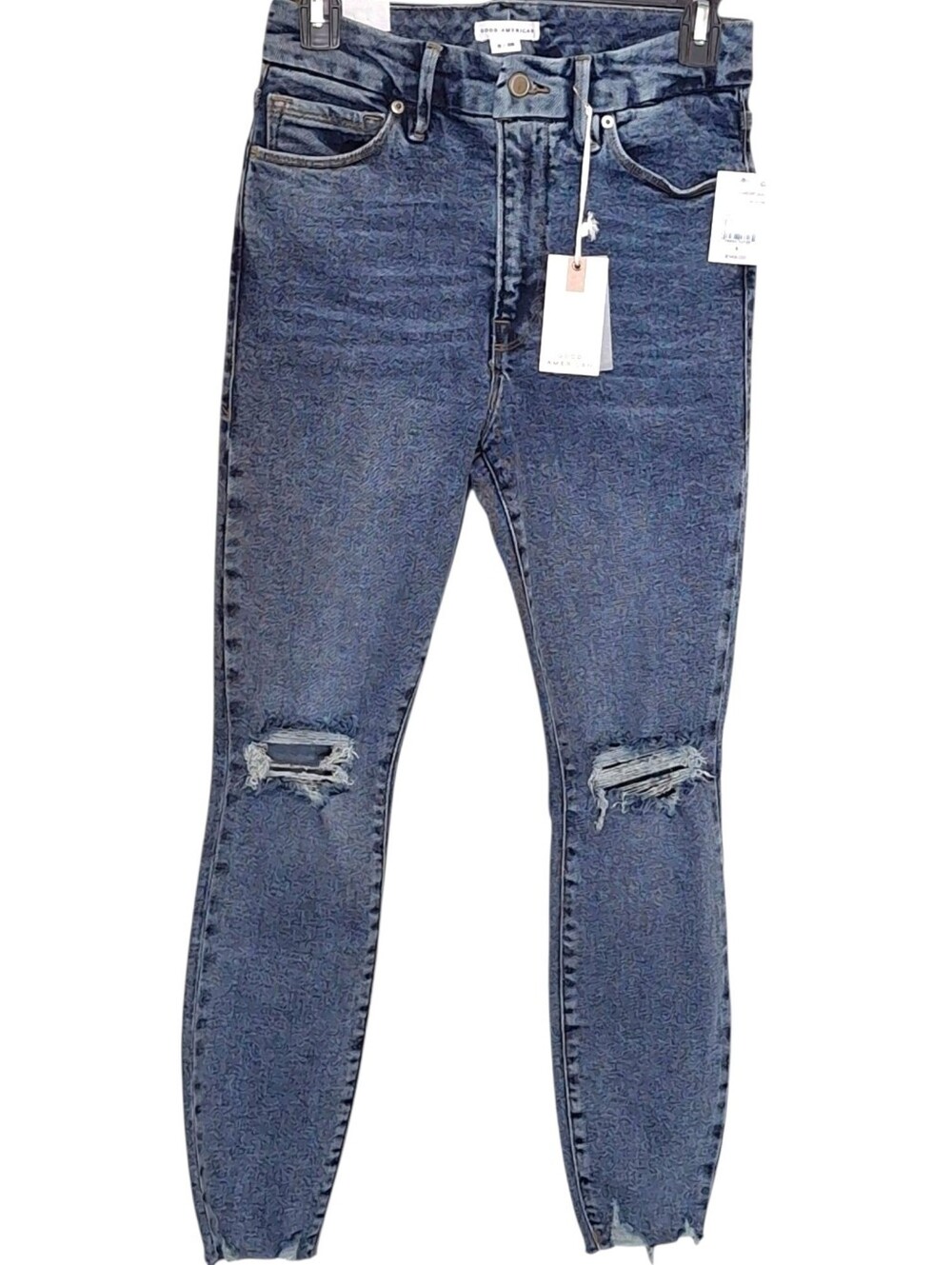 NWT Good American Good Waist Crop Distressed Jeans 6/28